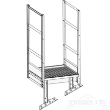 Площадка выхода пожарной лестницы, Ступенька 800 мм. RAL 9003 
Белый, 1,15 м