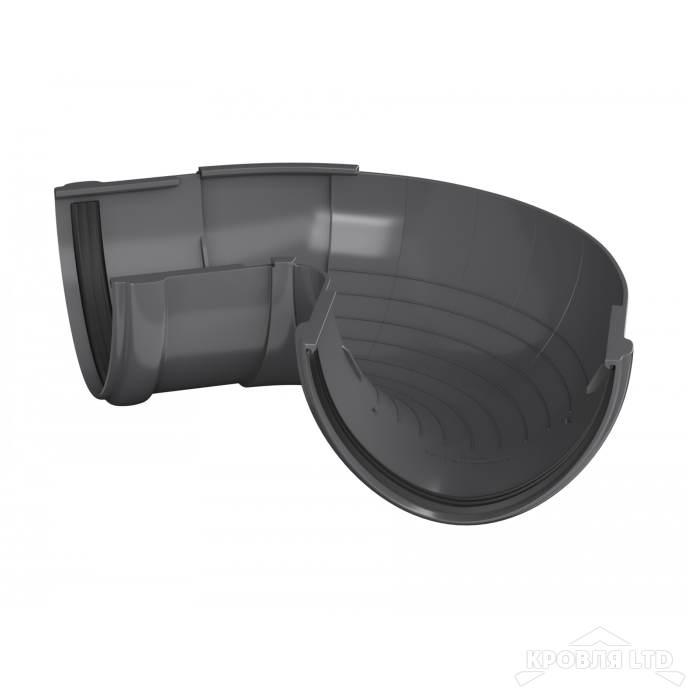 ТН ПВХ D125/82 ММ УГОЛ ЖЕЛОБА, РЕГУЛИРУЕМЫЙ 90°-150° СЕРЫЙ  Rall 7024