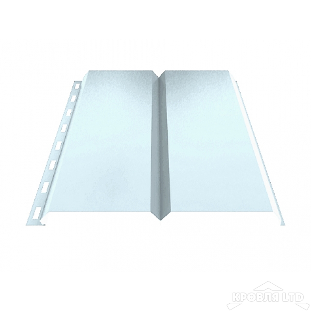 Софит  двойной металлический без перфорации, Полиэстер RAL 9003 сигнальный белый, толщина 0,45