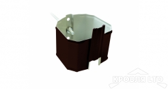 Кронштейн трубы на кирпич прямоугольный Vortex 90мм RR32 темно- коричневый