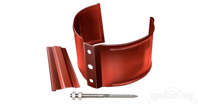 Кронштейн трубы на кирпич Грендлайн 90мм RAL 8004 терракота