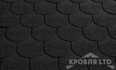 Гибкая черепица Roofshield  серия Family Eco Light коллекция Готик цвет графитно черный