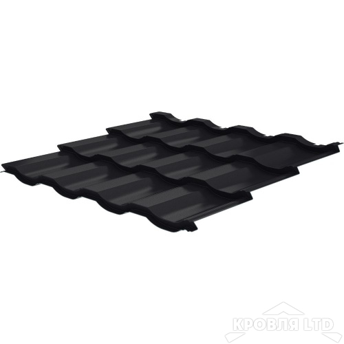 Металлочерепица Банга, Полиэстер RAL 9005 Черный, Стальной бархат, толщина 0,5
