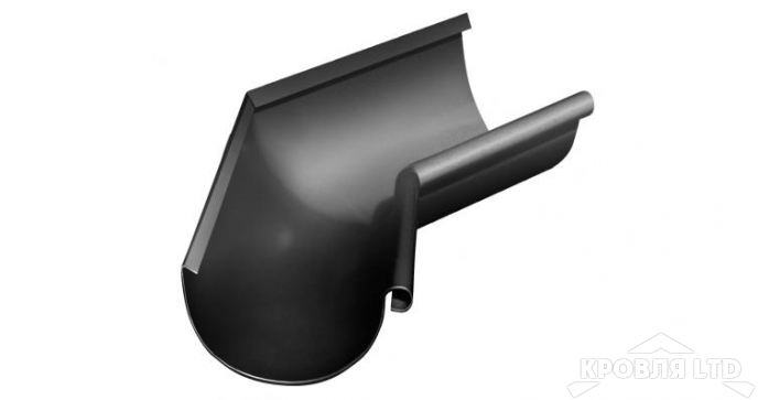 Угол желоба внутренний 135 гр Грендлайн 125 мм RAL 9005 черный
