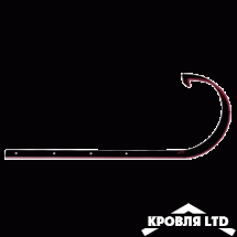 Металлический длиный держатель желоба для водостока Дёке Премиум каштан