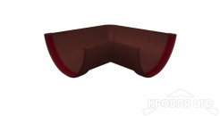 Угол желоба 90 град. универсальный ПВХ Grand Line 120/87 Ral 8017 шоколад