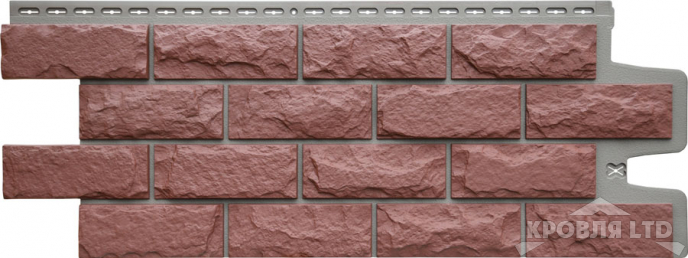 Фасадная панель Grand Line Колотый камень Design Plus корица с темно-бежевым швом