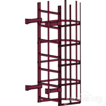 Пожарная лестница Универсальная Rofsystems П1-2, Дуга экрана 800 мм Полиэстер RAL 3005 Спелая вишня, 2,45 м