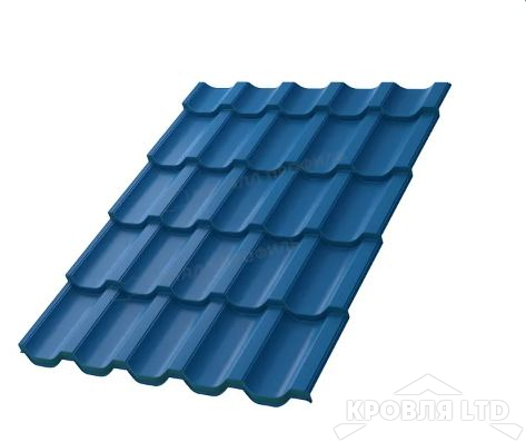 Металлочерепица Трамонтана- X , RAL 5015 Небесно- голубой, толщина 0,5