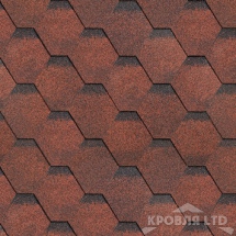 Гибкая черепица Шинглас серия Оптима коллекция Соната цвет Красный
