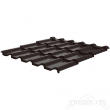 Металлочерепица Банга, Полиэстер RAL 8019 Темный Шоколад, толщина 0,45