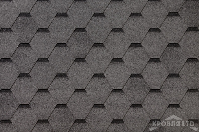 Гибкая черепица Roofshield  серия Family Eco Light коллекция Стандарт цвет Серыйс оттенением