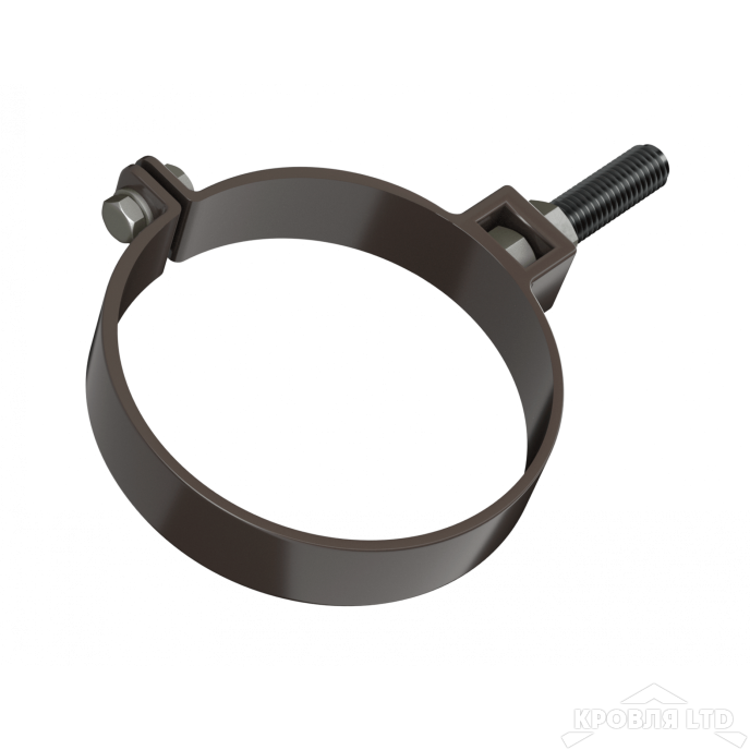ТН ПВХ D125/82 ММ ХОМУТ ТРУБЫ УНИВЕРСАЛЬНЫЙ 140ММ  ТЕМНО-КОРИЧНЕВЫЙ  Rall 8019