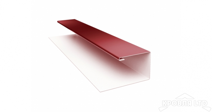 Планка J-профиль, Полиэстер RAL 3009 оксидно-красный, толщина 0,45