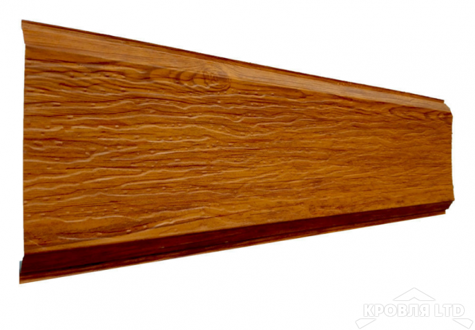 Сайдинг металлический  "ЕвроБрус одноволновый" с тиснением" под дерево КЕДР 008 3D 0,45