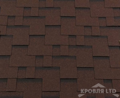 Гибкая черепица Roofshield  серия Family Eco Light коллекция Модерн цвет коричневый с оттенением