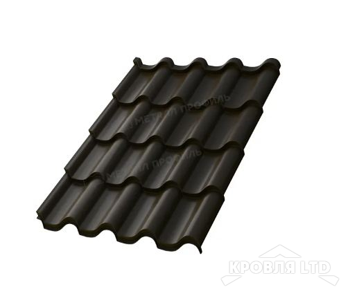 Металлочерепица Монтерроса- M , RR 32 Темно-коричневый, толщина 0,5
