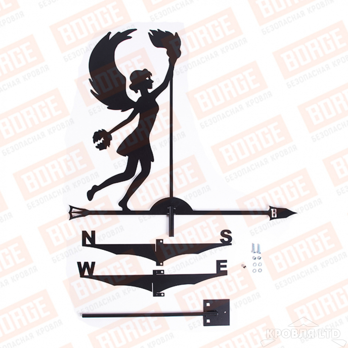 Флюгер BORGE Ника, 700х600мм, чёрный (RAL 9005 matt)