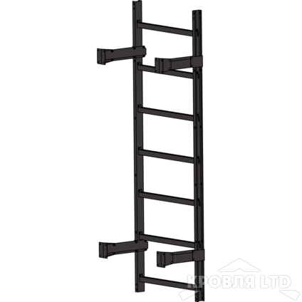 Пожарная лестница Универсальная Rofsystems П1-1, Ступень 800 мм Полиэстер RAL Цвет RAL  8019 
темный шоколад, 2,45 м