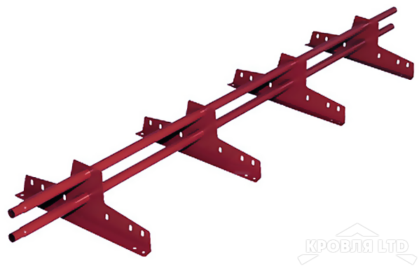 Снегозадержатель Roofsystems серия EСONOM d-25 EURO, Полиэстер RAL 3011коричнево-красный, 3м