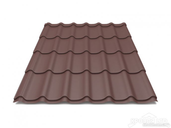Металлочерепица Ламонтерра Х, RAL 8017 шоколад,VikingMP , толщина 0,5