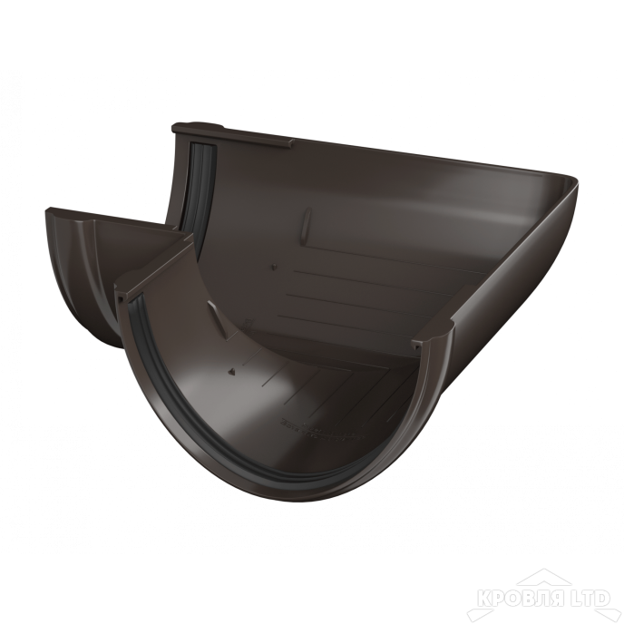 ТН ПВХ D125/82 ММ УГОЛ ЖЕЛОБА 90° ТЕМНО-КОРИЧНЕВЫЙ  Rall 8019