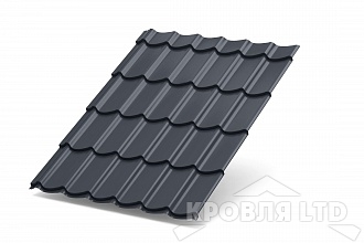 Металлочерепица Ламонтерра X, PURMAN RAL 7024 мокрый асфальт, толщина 0,5