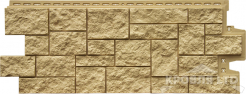Фасадная панель Grand Line Дикий камень Classic песочный