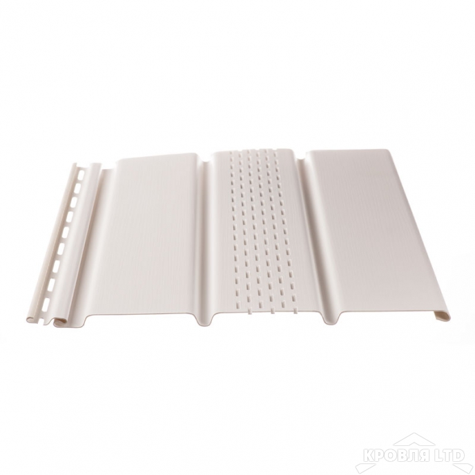 Софит тройной пластиковый центральная перфорация Döcke Standart цвет пломбир, 3м