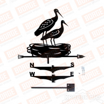 Флюгер BORGE Аисты, 700х530мм, чёрный (RAL 9005 matt)