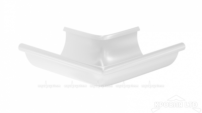 Угол желоба внешний для водостока 90 град Аквасистем 125мм RAL 9003 белый