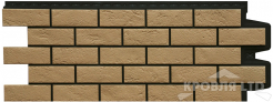 Фасадная панель Grand Line "Состаренный кирпич" Design Plus солома с черным швом