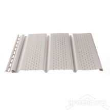 Софит тройной пластиковый полная перфорация Döcke Premium цвет пломбир, 3м