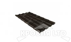 Металлочерепица Камея PurPro Matt RR 32 темно-коричневый, толщина 0,5