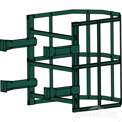 Пожарная лестница Универсальная Rofsystems П1-2, Дуга экрана 800 мм Полиэстер RAL 6005 зеленый мох, 1,05 м