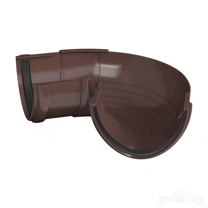 ТН ПВХ D125/82 ММ УГОЛ ЖЕЛОБА, РЕГУЛИРУЕМЫЙ 90°-150° КОРИЧНЕВЫЙ  Rall 8017