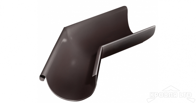 Угол желоба внешний 135 гр Грендлайн 125 мм RAL 8017 шоколад
