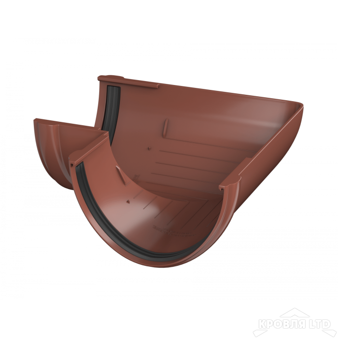 ТН ПВХ D125/82 ММ УГОЛ ЖЕЛОБА 90° КРАСНЫЙ Rall 8004