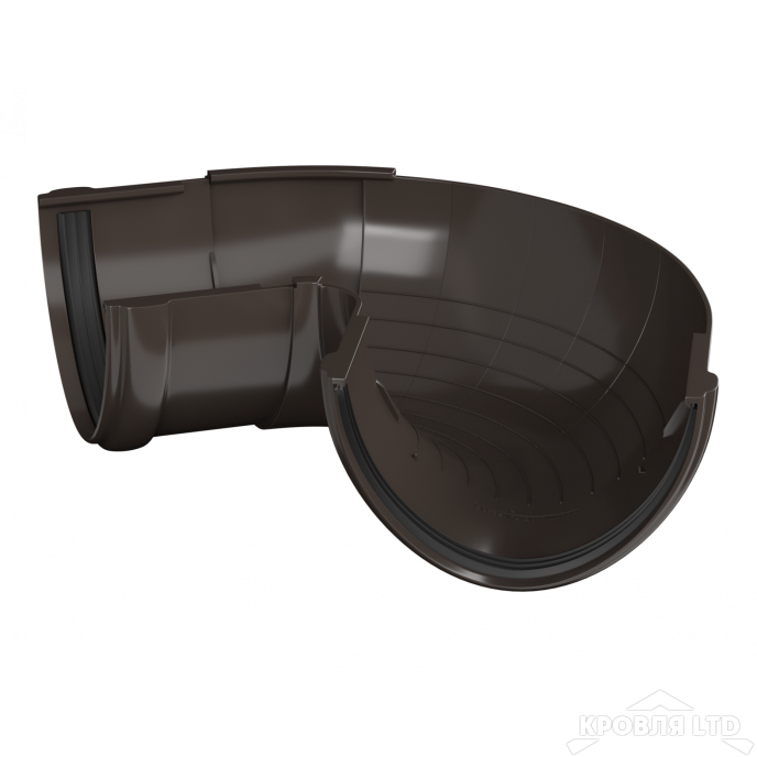 ТН ПВХ D125/82 ММ УГОЛ ЖЕЛОБА, РЕГУЛИРУЕМЫЙ 90°-150°  ТЕМНО-КОРИЧНЕВЫЙ  Rall 8019