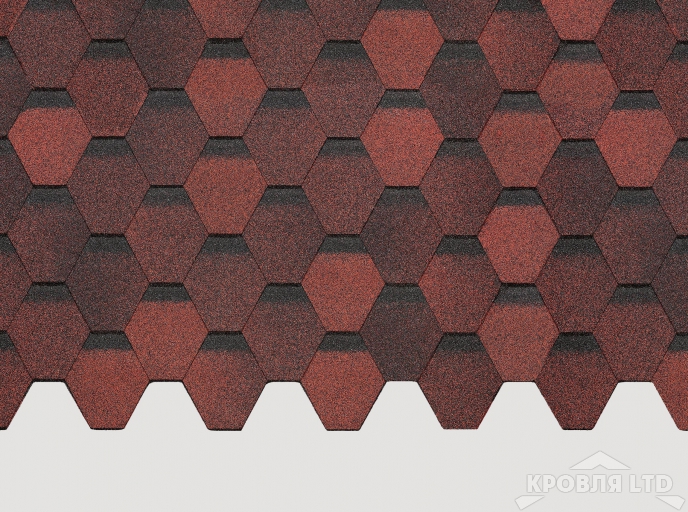 Гибкая черепица Дёке серия  EURAZIA Коллекция ШЕСТИГРАННИК цвет красный