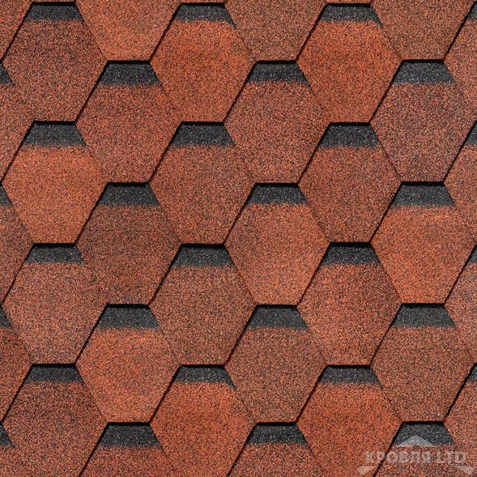 Гибкая черепица Дёке серия EUROPA коллекция Карат цвет Красный