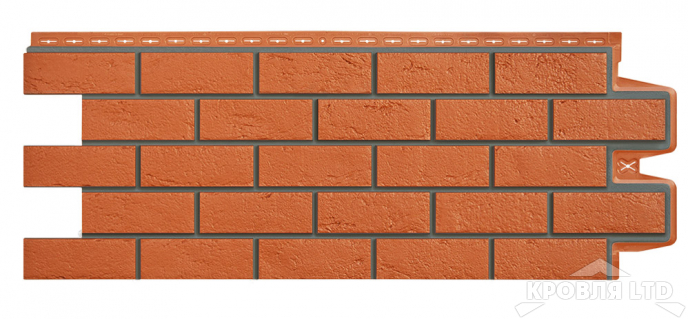 Фасадная панель Grand Line "Состаренный кирпич" Design терракотовый со швом RAL 7006