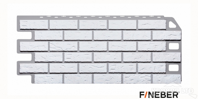 Фасадная панель FineBer Кирпич Мелованый Белый