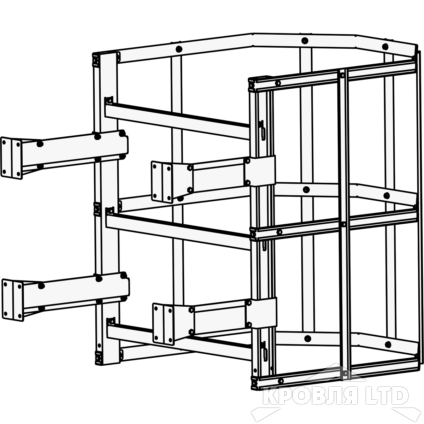 Пожарная лестница Универсальная Rofsystems П1-2, Дуга экрана 800 мм Полиэстер RAL Цвет RAL  9003 
Белый, 1,05 м