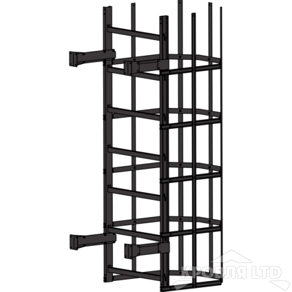 Пожарная лестница Универсальная Rofsystems П1-2, Дуга экрана 800 мм Полиэстер RAL Цвет RAL  8019 
темный шоколад, 2,45 м