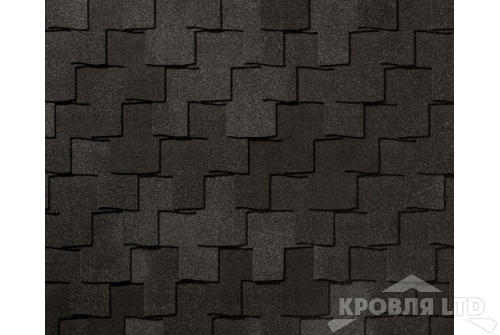 Гибкая черепица Roofshield  серия Premium Фьюжн Черный Янтарь