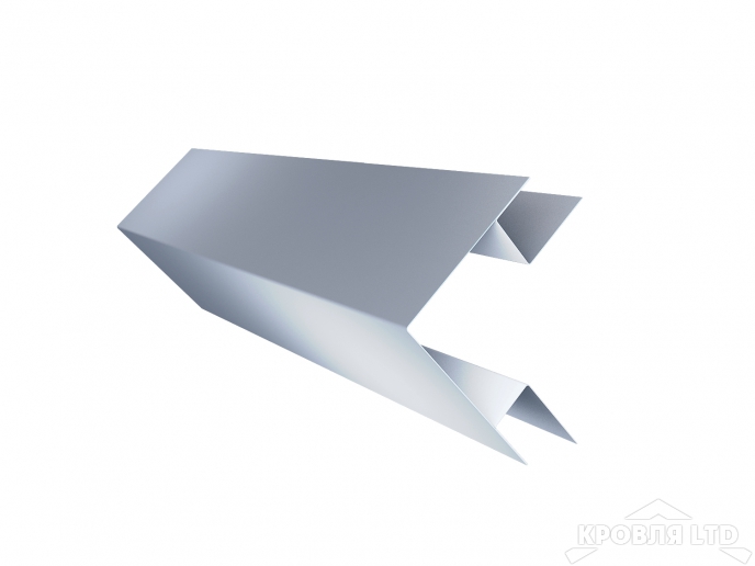 Планка угла внешнего сложного, Полиэстер RAL 9006 бело-алюминиевый, толщина 0,45