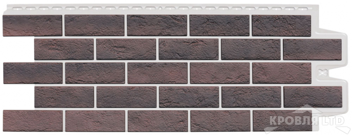 Фасадная панель Grand Line "Состаренный кирпич" Design Plus кофе с белым швом