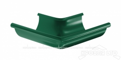 Угол желоба внешний для водостока 90 град Аквасистем 125мм RAL 6005 зеленый мох