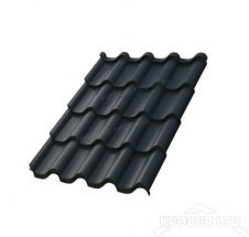 Металлочерепица Монтерроса- S , RAL 7024 Мокрый асфальт, толщина 0,5